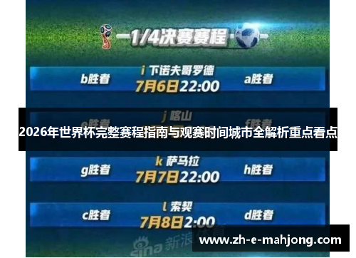 2026年世界杯完整赛程指南与观赛时间城市全解析重点看点
